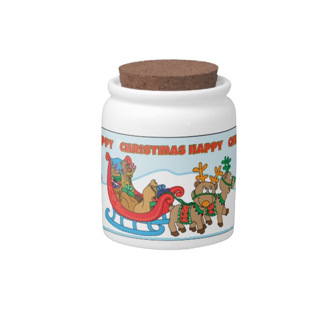 Merry Christmas Eve with Santa Candy Jar (Front)