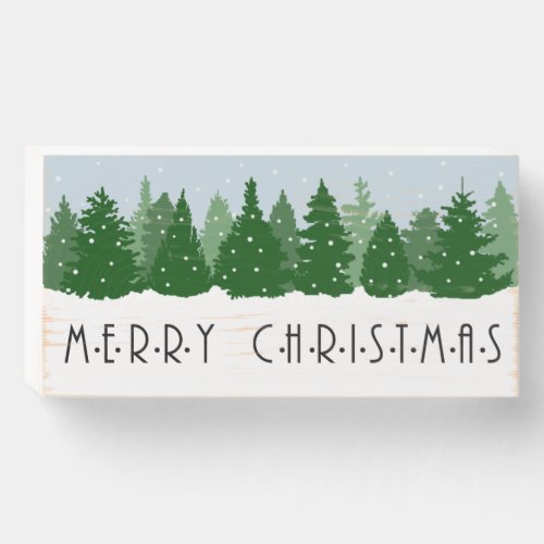 Merry Christmas – Evergreen Forest Wood Box Sign