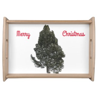 Merry Christmas Evergreen - Serving Tray