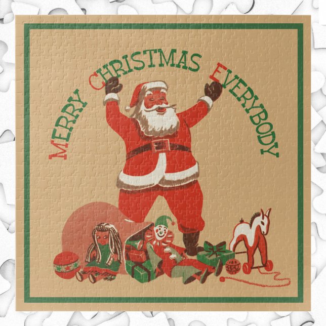 Merry Christmas Everybody! Vintage Santa Claus Jigsaw Puzzle (Creator Uploaded)