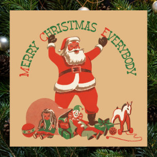 Merry Christmas Everybody! Vintage Santa Claus Poster