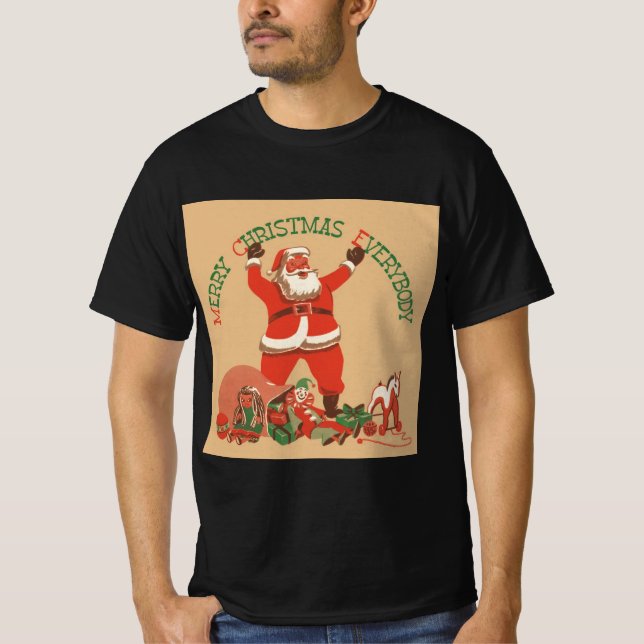 Merry Christmas Everybody! Vintage Santa Claus T-Shirt (Front)