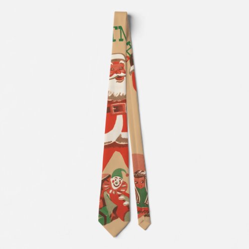 Merry Christmas Everybody Vintage Santa Claus Tie