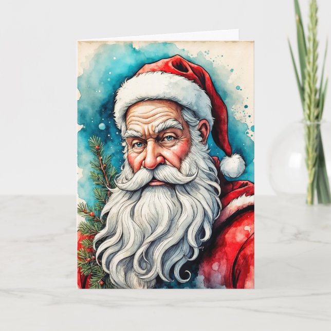 Merry Christmas Everyone From Santa Claus Holiday Card (Front)