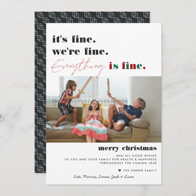 Merry Christmas | Everything is Fine Funny Holiday (Front/Back)