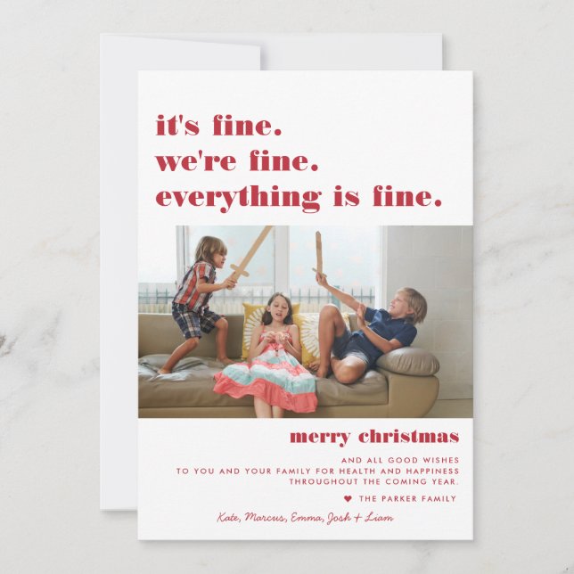 Merry Christmas | Everything is Fine Funny Holiday (Front)