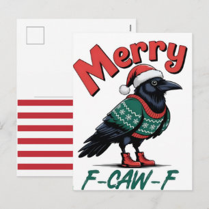 Merry Christmas, F-Caw-F Chicken 2025 Holiday Postcard