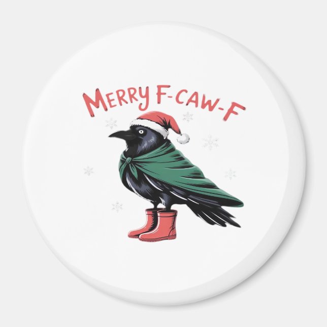 Merry Christmas F Caw F Vintage Classic Style Magnet (Front)
