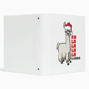 Merry Christmas Fa La La La La Llama 3 Ring Binder