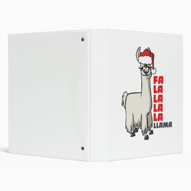 Merry Christmas Fa La La La La Llama 3 Ring Binder (Background)