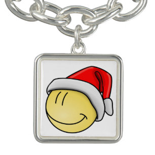 MERRY CHRISTMAS FACE SANTA CHARM BRACELET