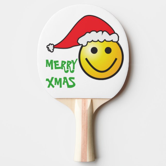 MERRY CHRISTMAS FACE SANTA CLAUS PING PONG PADDLE (Front)