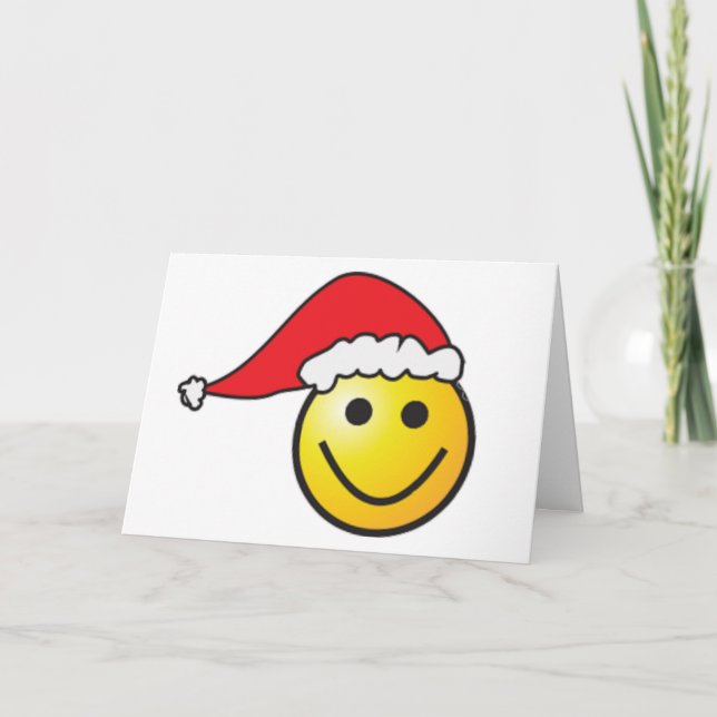 MERRY CHRISTMAS FACE SANTA HOLIDAY CARD (Front)