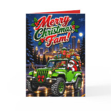 Merry Christmas Fam Black Santa Off Road