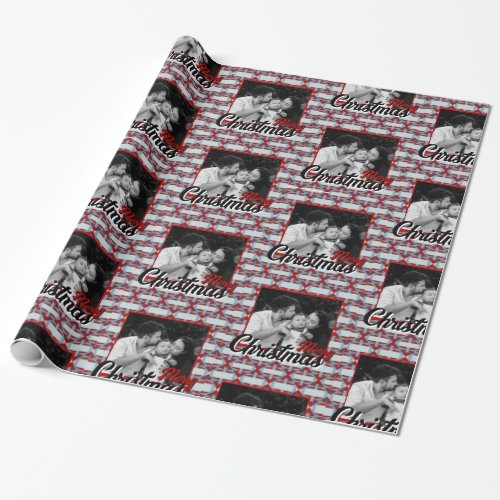 Merry Christmas Familiar Photo Custome Wrapping Paper