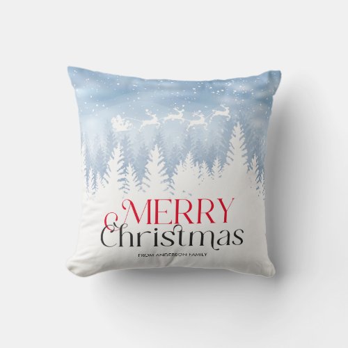 Merry Christmas Family 1 Photo Throw Pillow