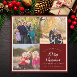 Merry Christmas Family 3 Photo Collage Festive Holiday Card<br><div class="desc">Merry Christmas Family 3 Photo Collage Festive Holiday Card</div>