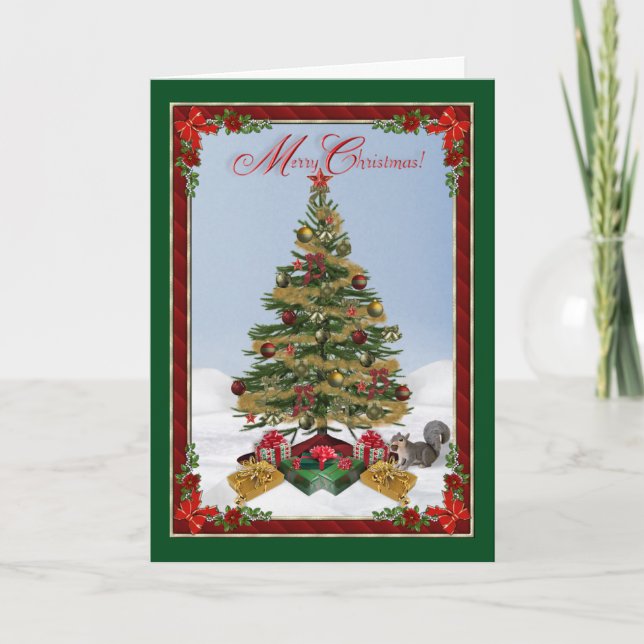 Merry Christmas Family and Friends Greeting Card (Front)