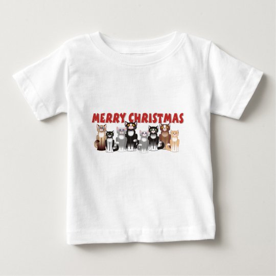 Merry Christmas Family Cats Baby T-Shirt