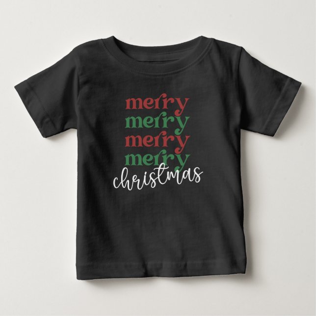 Merry Christmas Family Christmas Celebration Gifts Baby T-Shirt (Front)