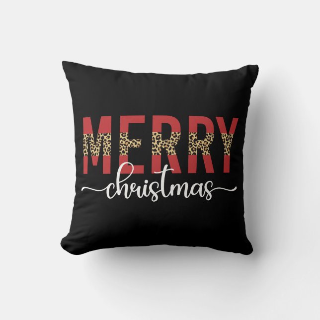 Merry Christmas Family Christmas Celebration Gifts Throw Pillow (Front)