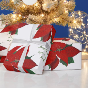 Merry Christmas Family Floral Wrapping Paper