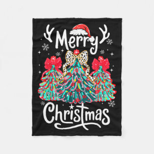 Merry Christmas Family Funny Christmas Tree Women Fleece Blanket