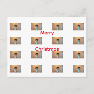 Merry Christmas Family Kids Baby Photo Template Postcard