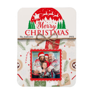 Merry Christmas Family Magnet Photo Card