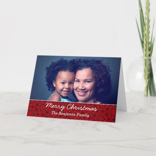 Merry Christmas Family Mom Baby Photo Personalize Holiday Card