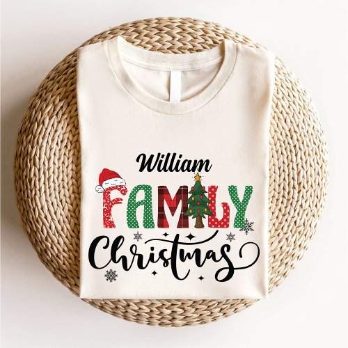 Merry Christmas Family Name Matching modern T_Shirt
