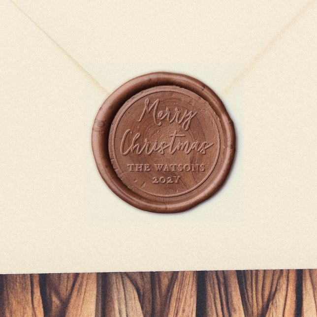 Merry Christmas Family Name & Year Wax Seal Stamp (Creator Uploaded)
