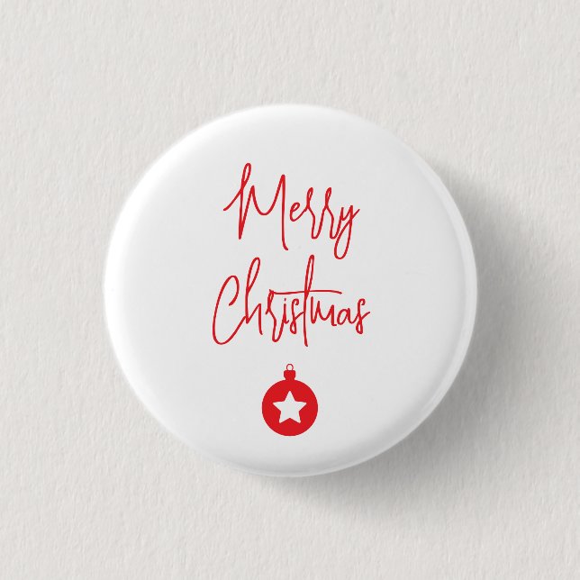 Merry Christmas Family New Year Message Button (Front)