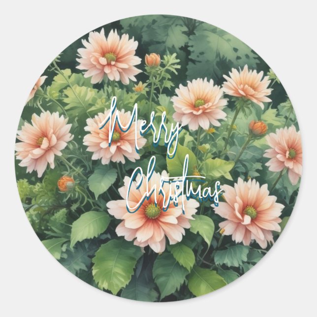 Merry Christmas Family New Year Message Classic Round Sticker (Front)