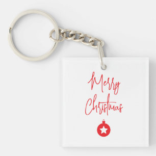 Merry Christmas Family New Year Message Keychain