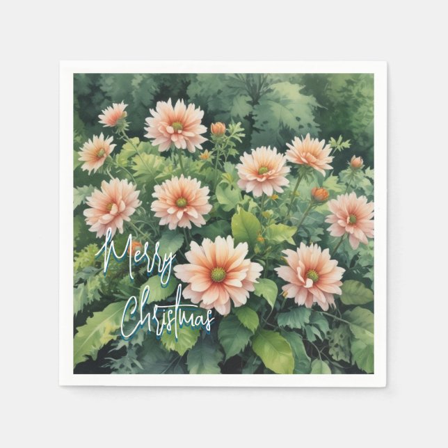 Merry Christmas Family New Year Message Napkins (Front)