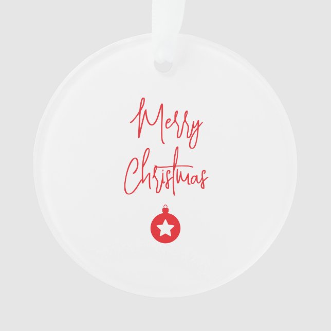 Merry Christmas Family New Year Message Ornament (Front)