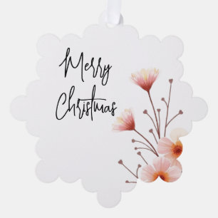Merry Christmas Family New Year Message Ornament Card