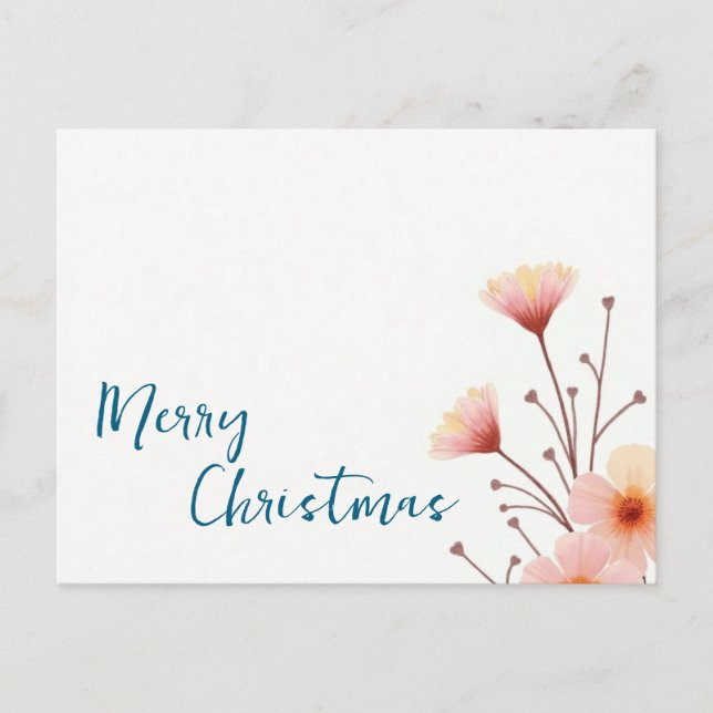 Merry Christmas Family New Year Message Postcard (Front)