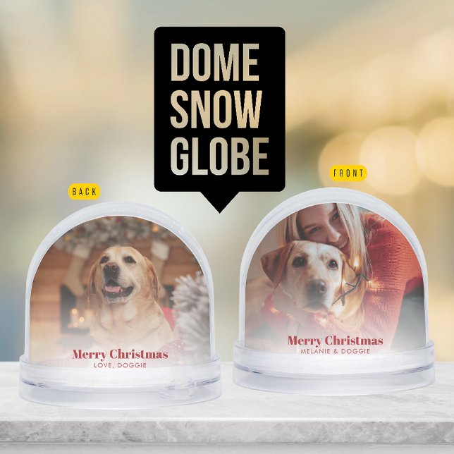 Merry Christmas Family Pet Photo Custom Snow Globe (Merry Christmas Family Pet Photo Custom Snow Globe)