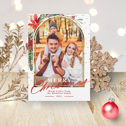 Merry Christmas Family Photo Arch Christmas Card