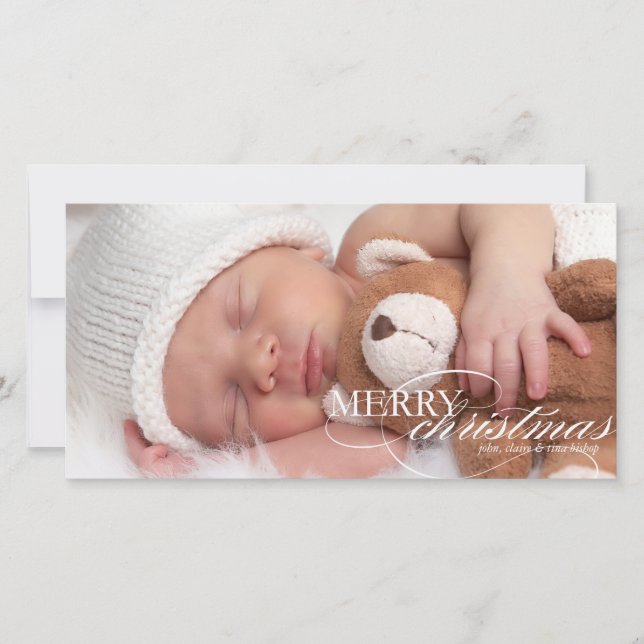Merry Christmas - Family Photo Card (Front)
