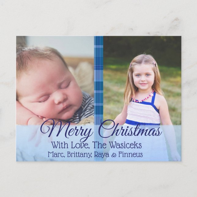 Merry Christmas Family Photo Christmas Postcard (Front)