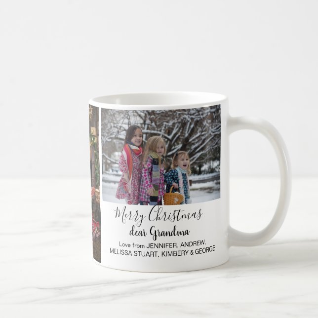 Merry Christmas family photo collage Grandparents Coffee Mug (Right)