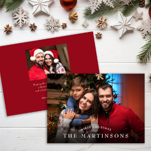 Merry Christmas Family Photo Elegant Christmas Holiday Card