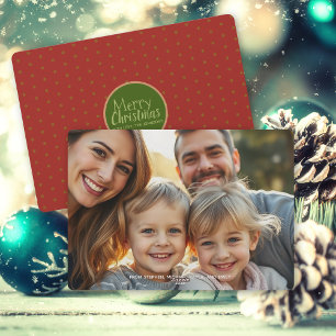 Merry Christmas Family Photo Flat Holiday Card