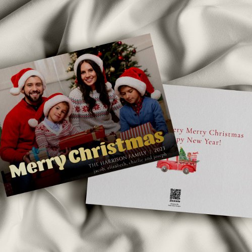 Merry Christmas Family Photo Foil Holiday Card