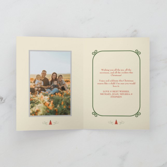Merry Christmas Family photo Holiday Card (Inside)