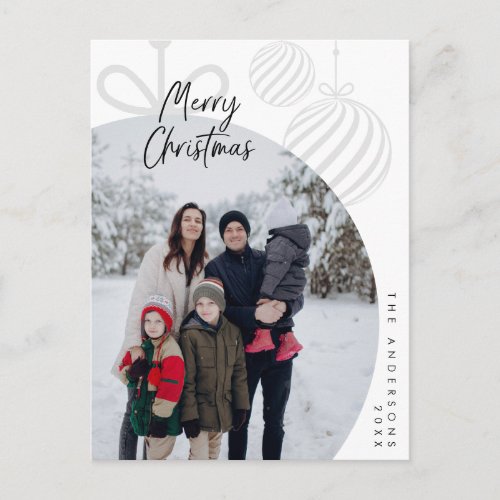 Merry Christmas Family Photo Holiday Greeting Postcard