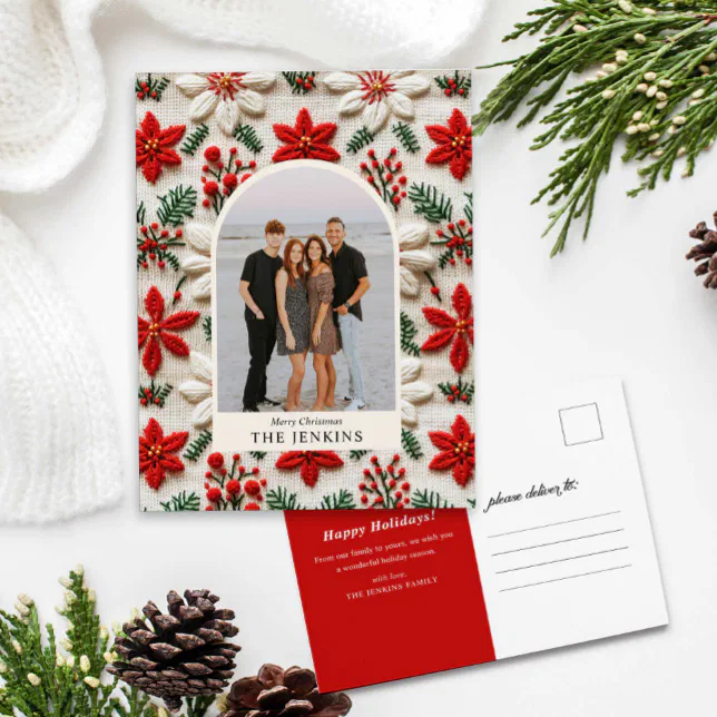 Merry Christmas Family Photo Holiday Postcard Zazzle — free download